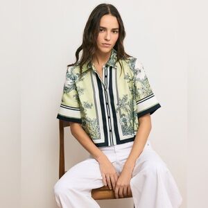 Veronica Beard Spruce Button-Down Shirt $ 398 NEW with tag